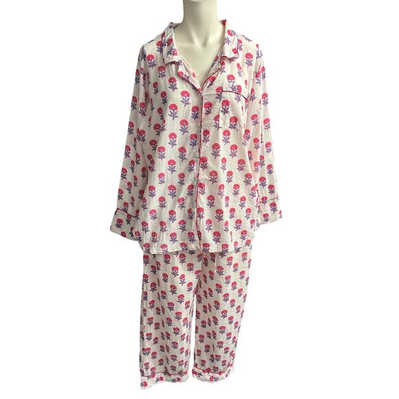 Jaipur Morni Pajamas XL 2pc Set Floral Cottage Chic Loungewear Extra Large - Picture 1 of 5